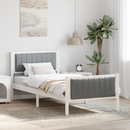 vidaXL Ágykeret Fehér és világosszürke 90 x 200 cm Tömör fenyőfa