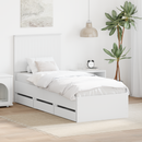 vidaXL Ágykeret fiókkal fejtámlával Fehér 75 x 190 cm Mérnöki Fa