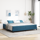 vidaXL Boxrugós ágy matracmal Sötét kék 200 x 200 cm szövet