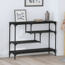 vidaXL Konzolasztal polcokkal Fekete tölgy 100 x 30 x 75 cm Faanyag