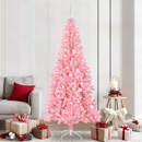 vidaXL Karácsonyfa 300 LED-del állvánnyal Rózsaszín 210 cm PVC