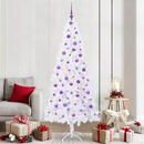 vidaXL Mű karácsonyfa 300 LED-del állvánnyal Fehér 210 cm PVC és Acél