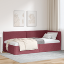 vidaXL Sarokágy keret fejtámlával Bordó 90 x 200 cm szövet