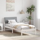 vidaXL Ágykeret Fehér és világosszürke 75 x 190 cm Tömör fenyőfa