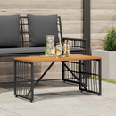 vidaXL Kültéri Asztal Fekete 80 x 40 x 40 cm Acél és poli rattan