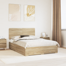 vidaXL Ágykeret fejtámlával fiókkal Sonoma tölgy 140 x 190 cm Faanyag