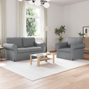 vidaXL Kanapé Szett 2 pcs Világosszürke 155 x 82 x 80 cm szövet