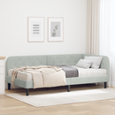 vidaXL Sarokágy keret Világosszürke 90 x 200 cm Bársony