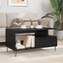 vidaXL Dohányzóasztal fiókkal Fekete tölgy 90 x 49 x 45 cm Faanyag