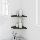 vidaXL Lebegő polc polcokkal tárolóval 2 pcs Olajzöld 24 x 24 x 2 cm