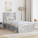 vidaXL Ágykeret fejtámlával Beton Szürke 75 x 190 cm Tömör fenyőfa