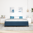 vidaXL Boxrugós ágy matracmal Kék 180 x 200 cm szövet