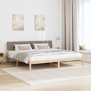 vidaXL Ágykeret fejtámlával Barna és taupe 200 x 200 cm Tömör fenyőfa
