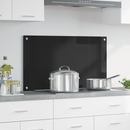 vidaXL Konyhai hátfal Fekete 90 x 50 cm edzett üveg