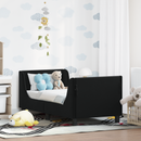 vidaXL Gyerekágy keret fejtámlával Fekete 70 x 140 cm Bársony