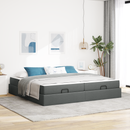 vidaXL Ágykeret matraccal matracmal 2 pcs Homályos Szürke szövet