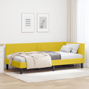 vidaXL Sarokágy keret fejtámlával Sárga 80 cm x 200 cm Bársony