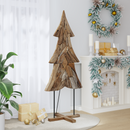 vidaXL Karácsonyfa állvánnyal Barna 181,5 cm Tömör tíkfa