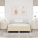 vidaXL Boxrugós ágy matracmal Krém 140 x 200 cm szövet