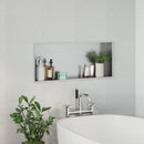 vidaXL Zuhany Niche Ezüst 75 x 30 x 9,5 cm Rozsdamentes acél