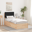 vidaXL Ágykeret Kárpitozott Fejtámlával fejtámlával Fekete 80 x 200 cm