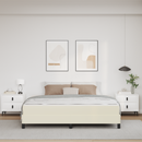 vidaXL Ágykeret matracmal Krém 180 x 200 cm szövet