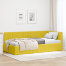 vidaXL Sarokágy keret fejtámlával Sárga 90 cm x 190 cm Bársony