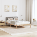 vidaXL Ágykeret fejtámlával Barna és taupe 120 x 190 cm Tömör fenyőfa