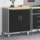 vidaXL Trolley Rolling Workbench Fekete és Szürke 75 x 45 x 85 cm
