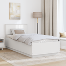 vidaXL Ágykeret fejtámlával Fehér 75 x 190 cm Szerelt Fa