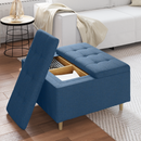 vidaXL Tároló oszmán párnával Kék 80 x 80 x 45 cm szövet