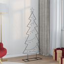 vidaXL Fém karácsonyfa állvánnyal Fekete 150 cm Acél
