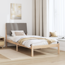 vidaXL Ágykeret fejtámlával Barna és taupe 100 x 200 cm Tömör fenyőfa
