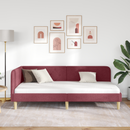 vidaXL Sarokágy keret Bordó 90 x 190 cm szövet