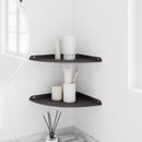 vidaXL Sarok Lebegő Polc polcokkal 2 pcs Fekete 30 x 30 x 2 cm