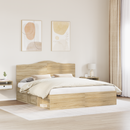 vidaXL Ágykeret fejtámlával Sonoma 200 x 200 cm Tömör fenyőfa