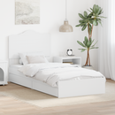 vidaXL Tárolós Ágy fejtámlával fiókkal Fehér 90 x 200 cm Faanyag