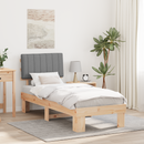 vidaXL Ágykeret Kárpitozott Fejtámlával Világosszürke 80 x 200 cm
