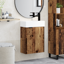 vidaXL Fürdőszoba kádasztal csapteleppel Antik Fa 45,5 x 22,5 x 84 cm