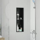 vidaXL Zuhany Niche Fekete 60 x 20 x 9,5 cm Rozsdamentes acél
