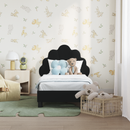 vidaXL Gyerekágy keret fejtámlával Fekete 70 x 140 cm Bársony