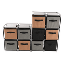 Komód szövet fiókokkal, fekete/barna/szürke, CAMILO TYP 1