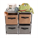 Komód szövet fiókokkal, fekete/barna/szürke, CAMILO TYP 1