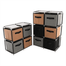 Komód szövet fiókokkal, fekete/barna/szürke, CAMILO TYP 1