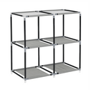 Komód szövet fiókokkal, fekete/barna/szürke, CAMILO TYP 1