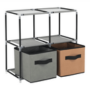 Komód szövet fiókokkal, fekete/barna/szürke, CAMILO TYP 1