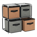 Komód szövet fiókokkal, fekete/barna/szürke, CAMILO TYP 1