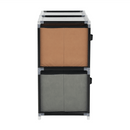 Komód szövet fiókokkal, fekete/barna/szürke, CAMILO TYP 1