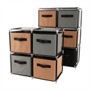 Komód szövet fiókokkal, fekete/barna/szürke, CAMILO TYP 1