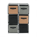 Komód szövet fiókokkal, fekete/barna/szürke, CAMILO TYP 2